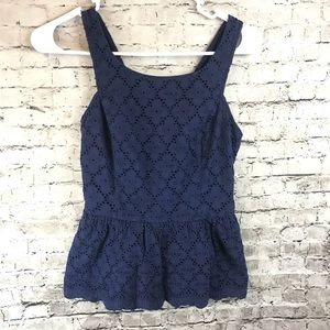 Lillly Pulitzer blue eyelet tank